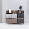 Fabric Chest of Drawers 5-Drawer Dresser 2-tier Storage Organizer Unit Bedroom