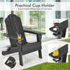Folding Garden Adirondack Chair Ergonomic Outdoor Patio Sun Lounger W/Cup Holder