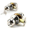 UK Stainless Steel Round Knobs Privacy Passage Entrance Lock Door Entry with Key