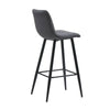 Set of 2 Velvet Kitchen Bar Stools Modern Grey Padded Seat Metal Legs Breakfast