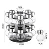 Revolving Rotating Steel 12/16 Jar Spice Rack Storage Glass Jars & Chrome Lids