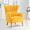 Upholstered Velvet Armchair Accent Scalloped Chair Lounge Sofa Living Bedroom UK