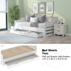 3FT Single Day Guest Bed W/ Pull Out Trundle Bed and Drawers Bedroom Furniture