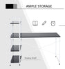 Computer Desk PC Workstation Laptop Table w/4-tier Open Bookshelf Home Office
