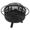 Round Fire Pit Folding Patio Garden Bowl Outdoor Camping Heater Log Burner UK