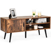42'' Large TV Stand Industrial Home Entertainment Unit Shelves W/ Side Cabinet