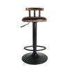 2 PU Breakfast Bar Stools Leather Seat Pub Style Vintage Wood Swivel Adjustable