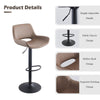 2 x Grey/Brown Bar Stools Swivel Padded Seats High Chairs Technology Cloth
