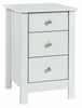 Osaka 3 Drawer Bedside Table - White