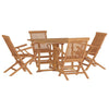 5 Piece Folding Outdoor Dining Set Solid Wood Teak L7E7
