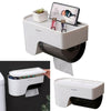 Wall Mounted Roll Holder Paper Tissue Storage Box with Lid for Bathroom Toliet