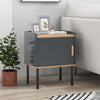 Bedside Table Wooden Nightstand Modern End Table Storage Cabinet W/ Door Cabinet