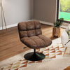 Vintage Swivel Gas Lift Office Chair Quilted Distressed Leather Padded Seat Sofa