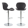 Set of 2 Diamond Chrome&Gas Lift Swivel Faux Leather Kitchen Breakfast Bar Stool