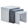 Nest of 3 Coffee Tables White High Gloss Side End Table Set Living Room Grey BLK
