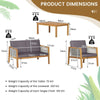 4Pcs Rattan Patio Garden Furniture Table Chairs Set Outdoor Furniture w/Cushions