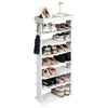 7-tier Double Shoe Storage Tower Organiser Unit Home Display Shelf Rack Stand