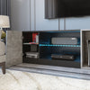 LED TV Cabinet TV Stand TV Unit 140cm with 5 Open Compartments 1 Door RGB Lights