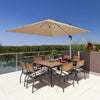 3M Patio Offset Umbrella Cantilever Parasol w/ Cross Base Tilting Market Parasol