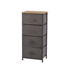 Mondeer Fabric Chest of Drawers Storage Drawers 4 Drawers Storage Wood Top Grey