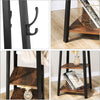 Distinctive Industrial Hall Tree Entryway Coat Rack Rustic Brown with 4 Shelves