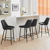 2x Velvet Black Bar Stool Kitchen Counter Breakfast Chair Pub Restaurant Cafe