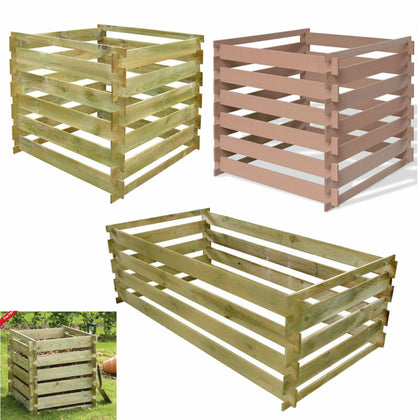 Wooden Compost Bin Composting Composter Garden Waste Organic Disposal Large Bins
