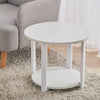 2 Tier Wooden Coffee Table With Metal Legs 50/60cm Round Side Table Home Office