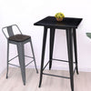 Set of 4 Bar Stools Metal 76cm Gunmetal Kitchen Breakfast Chair w/Wooden Seat