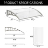120*80 Door Canopy Awning Shelter Front Back Outdoor Porch Patio Roof Rain Cover