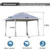 Pop-Up Instant Gazebo Tent with Mosquito Netting Outdoor Canopy Shelter Gazebos