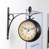 Outdoor Garden Paddington Station Wall Clock Double Sided Outside Bracket Retro