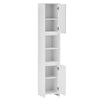 Wood Bathroom cabinet mirror 2 Door 6 Shhelf Storage Unit Free Standing modern