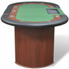 NEW 10 Player Casino Poker Table Dealer Area with Removable Chip Tray Green P8R8