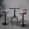 Metal Wooden Dining Table Set Faux Leather Bar Stool Chair Kitchen Coffee Bistro