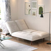 Multifunctional Adjust Sofa Bed Velvet Chesterfield 3 Seater Beige/Grey Sofabed