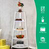 White Wood 5 Tier Ladder Corner Shelving Display Storage Unit Bathroom Bedroom