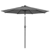 Garden Parasol Outdoor Tilt 2.7M Sun Shade Umbrella 32 LED Light Hand Crank Grey