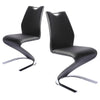 Set of 2 PU Leather Armless Chairs for Dining Kitchen Room High Back Steel Leg