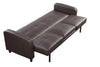 Sofa Bed Faux Leather with Cup holder and Armrests 3 Seater Black Brown Ash Grey