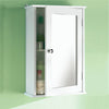 White Single Door Wall Mounted Mirror Cabinet Storage Shelf Bathroom Cupboard UK
