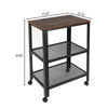 3-Tier Kitchen Utility Cart Wheels Storage Home Trolley Cart Steel UK