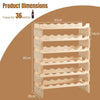 36 Bottles Wine Rack Freestanding Wine Storage Display Rack Pine Wood Wine Stand
