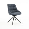 EVA MODERN VELVET DINING CHAIR PADDED SEAT SWIVEL METAL LEG KITCHEN SET OF 4