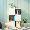 White Bookcase 6 Cube Storage Unit Wooden Bookshelf w/ Doors Living Room Office