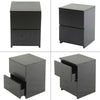 Black Modern Bedside Table Cabinet 2 Chest of Drawers Storage Nightstand Bedroom
