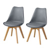 Pair of Dining Chair Upholstered Soft Faux Leather Chair Dining Room Grey New