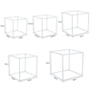 Set of 5 White Cube Metal Flower Stand Pedestal Plinth Table Centrepiece 20-35cm