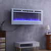 60" Wall Inset Built-in Electric Fire Fireplace 12 Colors LED Log Crystal Flame