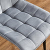 Set of 4 Grey Velvet Dining Chairs Kitchen Dinning Room Metal Leg Padded Modern